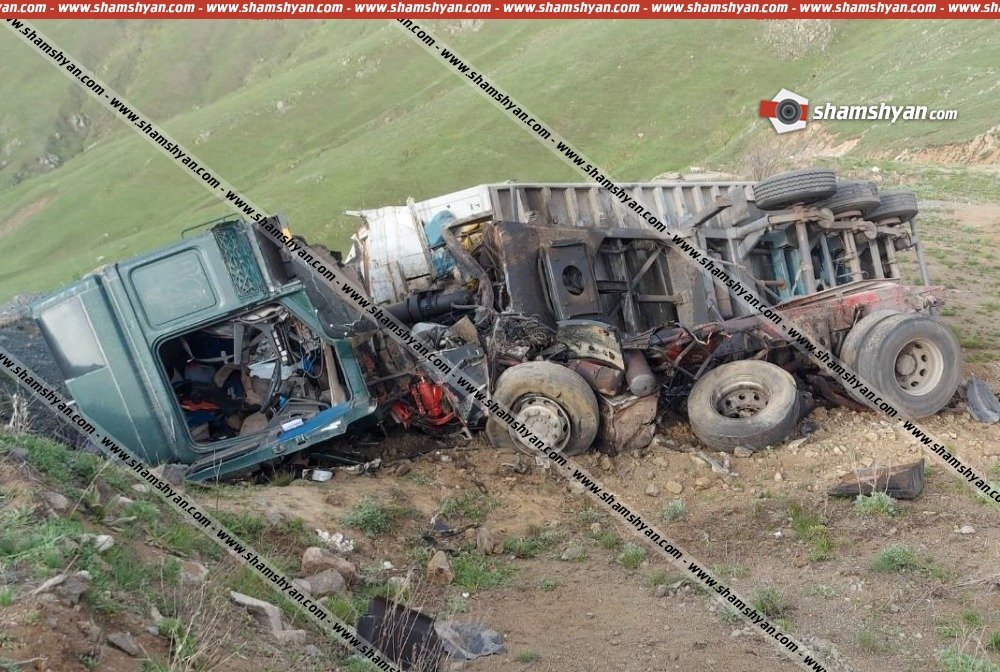 39-ամյա վարորդը մի քանի տոննա ավազով բարձված Scania կցորդիչով բեռնատարով կողաշրջվել է. shamshyan
